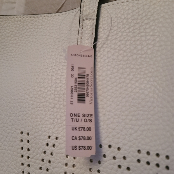 Victoria's Secret White Pleather Tote Bag - Picture 3 of 3